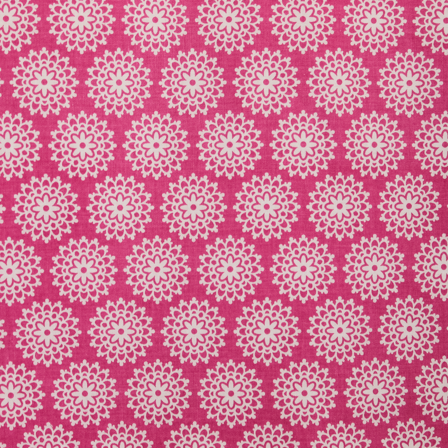 Katoen roze met wit cirkelmotief